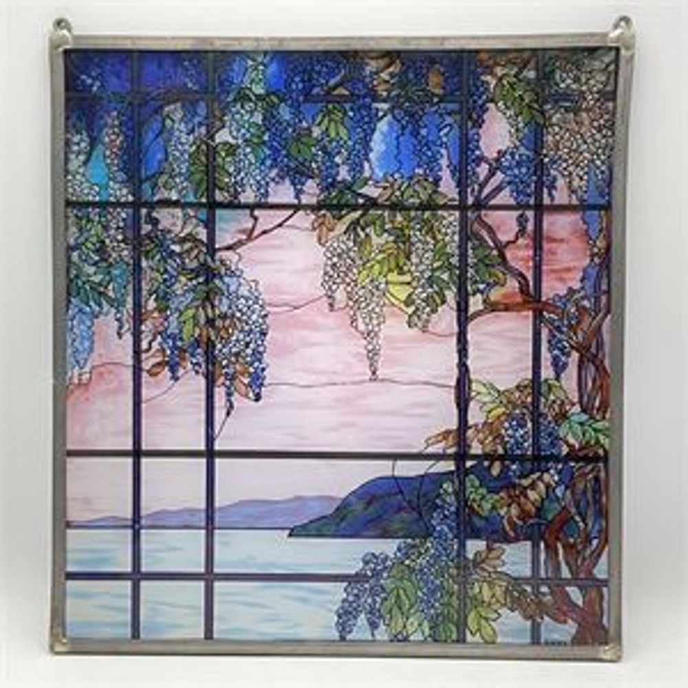 Metropolitan Museum of Art View of Oyster Bay Tiffany Reproduction Stained Glass